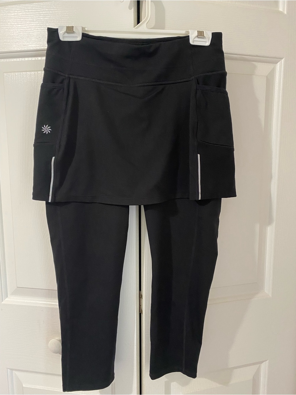 Athleta Black Activewear Leggings with skirt